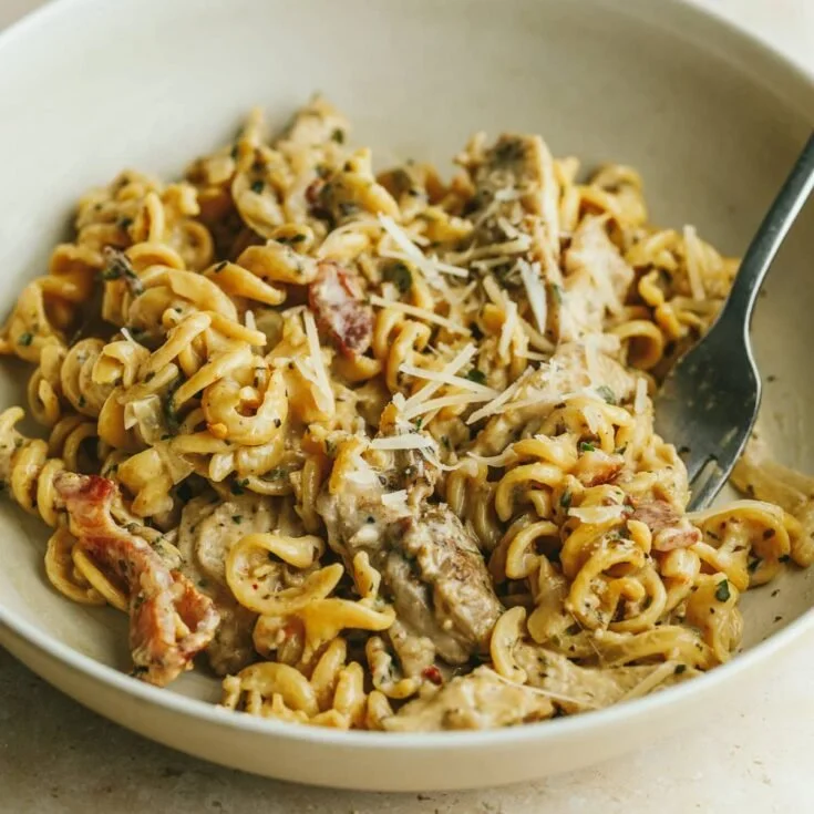 Creamy Chicken Garlic Parmesan Pasta (Low Carb)