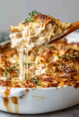 Creamy low carb chicken casserole ready to serve