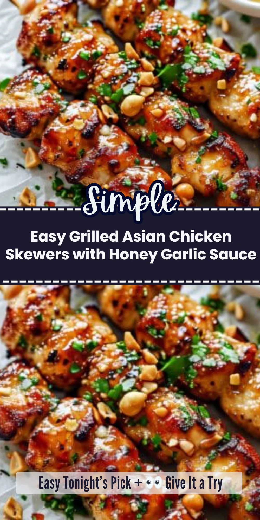 Easy Grilled Asian Chicken Skewers with Honey Garlic Sauce