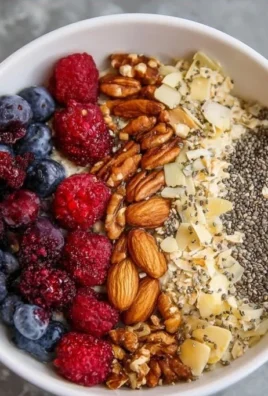 High protein vegan breakfast bowl with fruits and grains