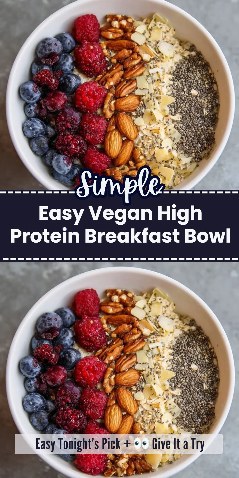 Easy Vegan High Protein Breakfast Bowl