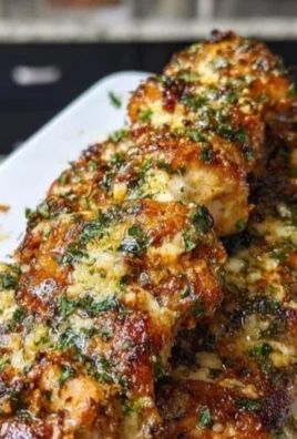 Garlic Parmesan Chicken Skewers on a grill with herbs and seasoning