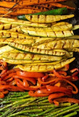 Colorful grilled vegetables marinated for the perfect BBQ flavor