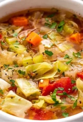 Bowl of gut-healing cabbage soup, rich in anti-inflammatory nutrients.