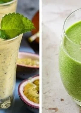 A vibrant high-fiber smoothie packed with fruits and greens for a healthy boost.