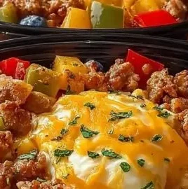 Delicious high protein breakfast bowls ready for freezing and easy meal prep.
