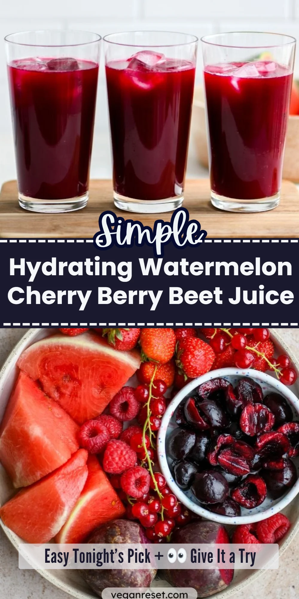 Hydrating Watermelon Cherry Berry Beet Juice