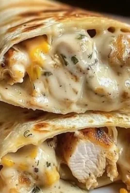 Delicious Keto Cheesy Garlic Chicken Wraps on a plate garnished with herbs