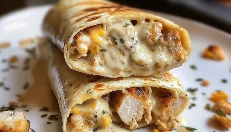 Keto Cheesy Garlic Chicken Wraps