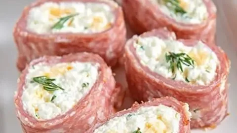 Keto Salami Cream Cheese Roll Ups