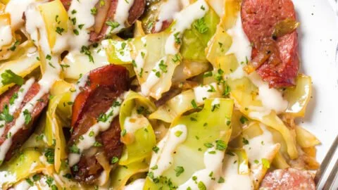 Keto Sausage And Cabbage Alfredo