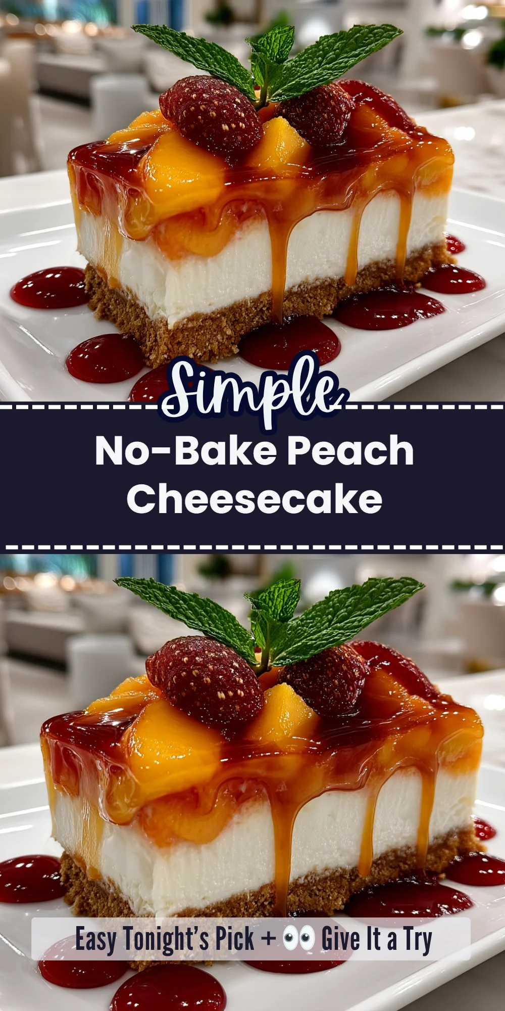 No-Bake Peach Cheesecake