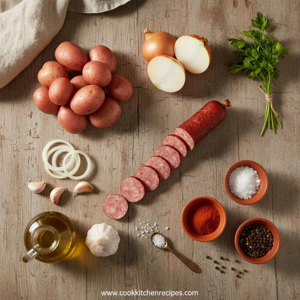 One Pan Kielbasa and Potatoes - Quick and easy dinner recipe