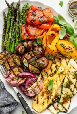 Colorful veggies marinated in balsamic vinegar ready for grilling