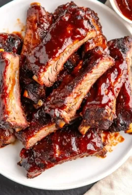 Delicious quick BBQ ribs grilled to perfection, ready to enjoy at a summer barbecue.