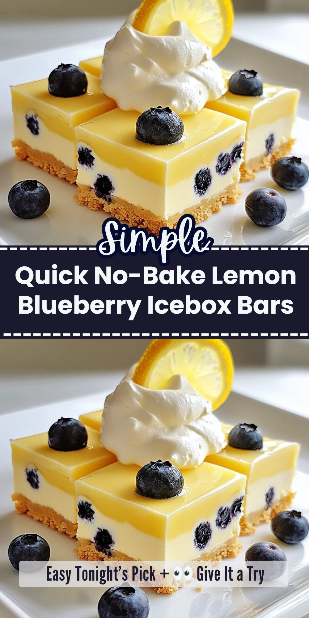 Quick No-Bake Lemon Blueberry Icebox Bars