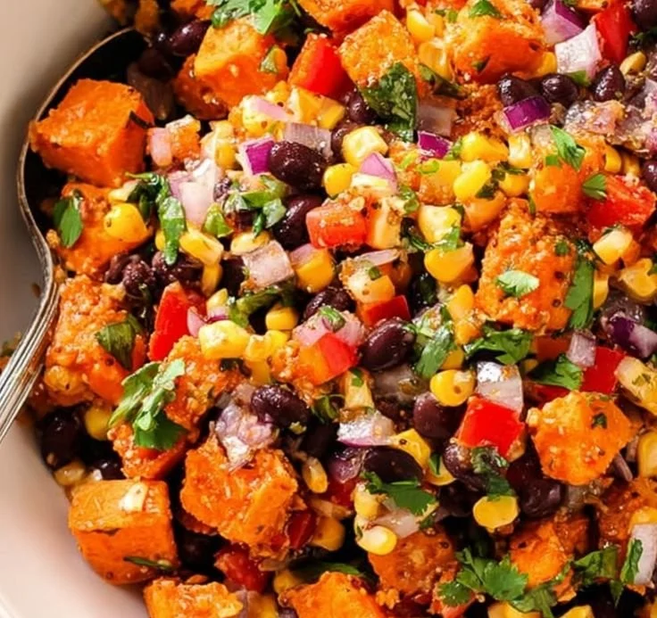 Roasted Sweet Potato Black Bean Salad