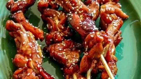Sticky Bourbon Chicken Skewers