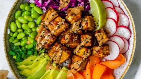 Tofu Buddha Bowl with Peanut Sauce