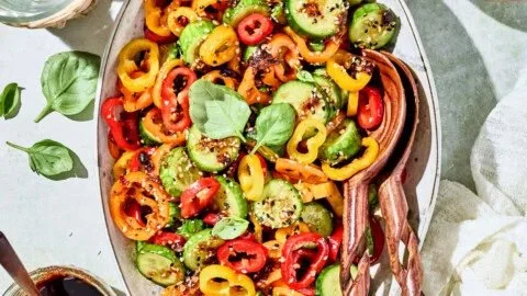 Viral TikTok Cucumber & Bell Pepper Salad