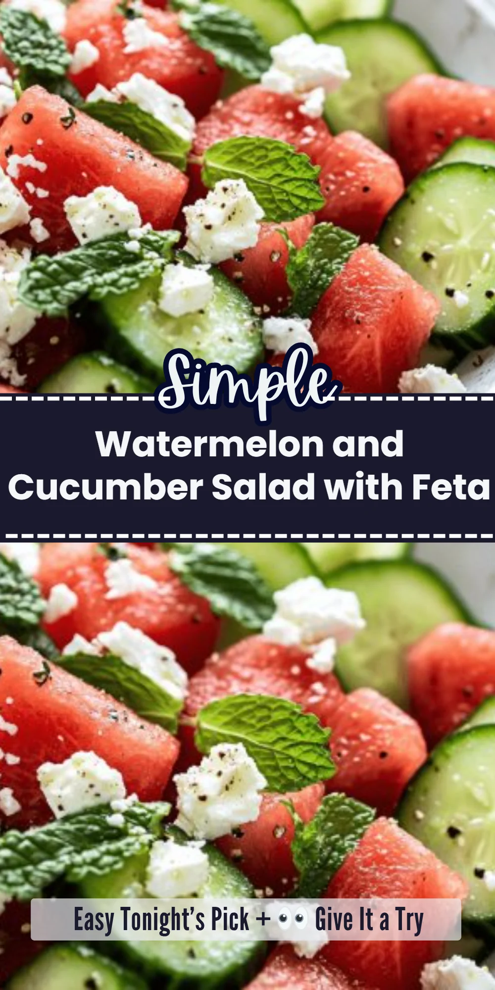 Watermelon and Cucumber Salad with Feta