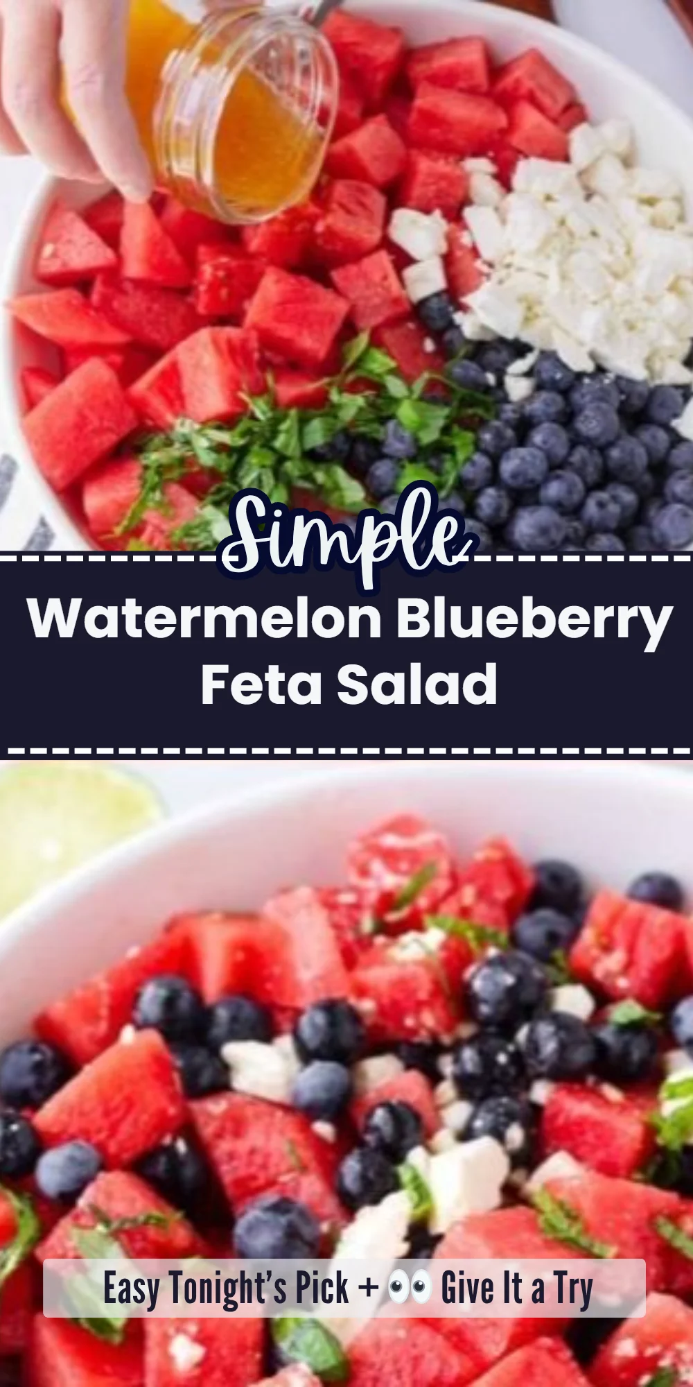 Watermelon Blueberry Feta Salad