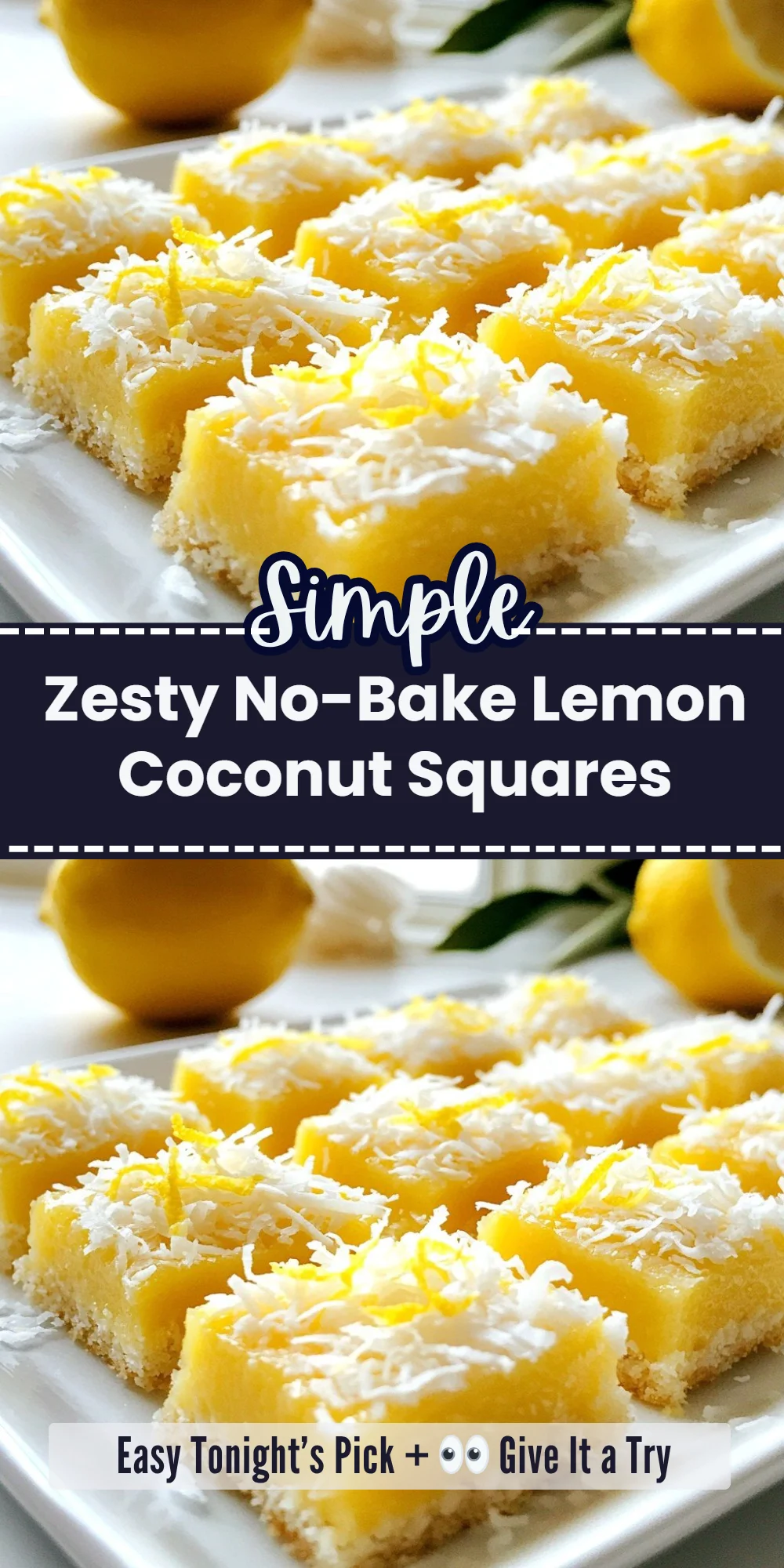 Zesty No-Bake Lemon Coconut Squares