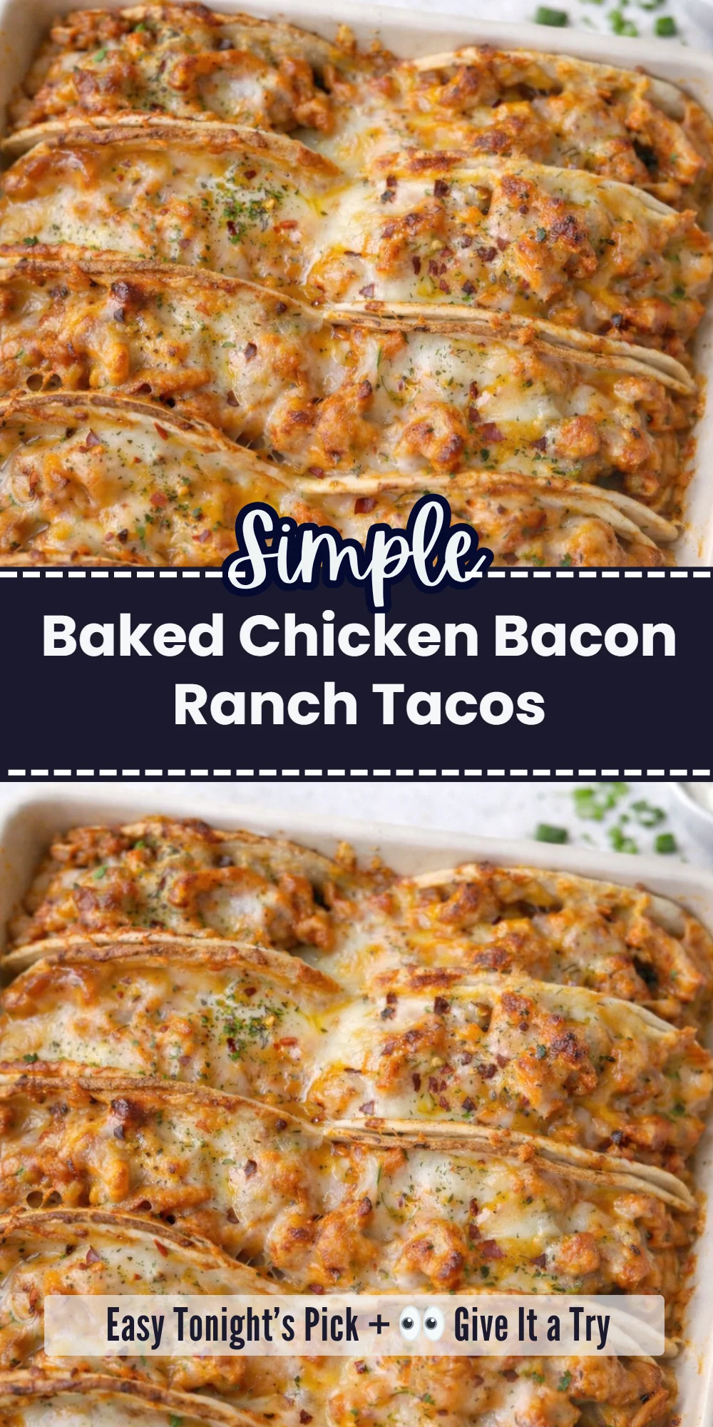 Baked Chicken Bacon Ranch Tacos
