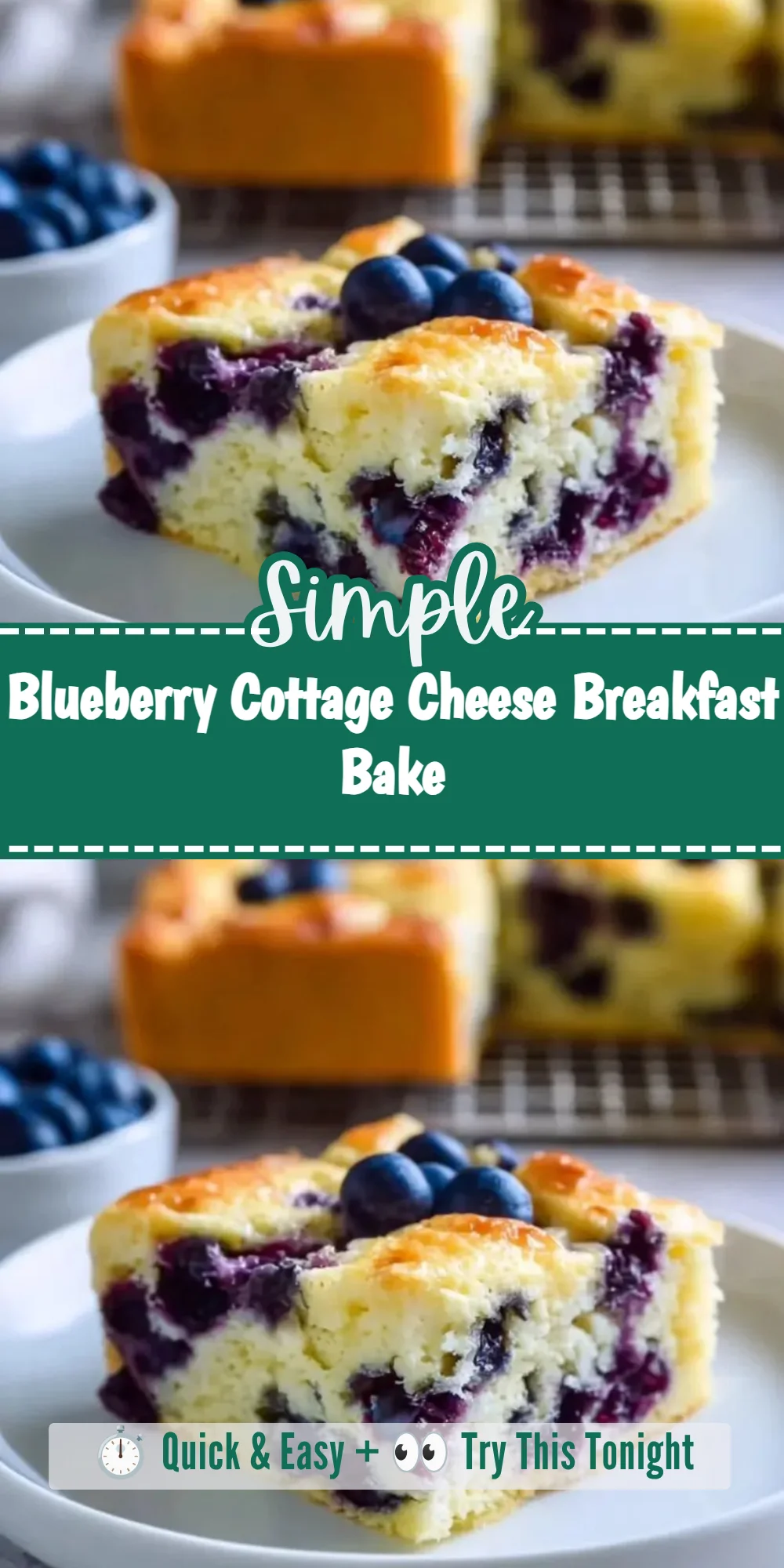 Blueberry Cottage Cheese Breakfast Bake