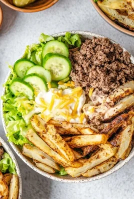 Delicious and colorful Burger Bowls with fresh ingredients