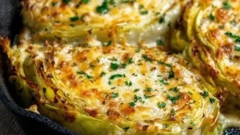 Cheesy Baked Cabbage Steaks