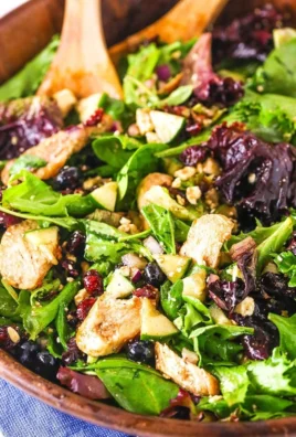 Delicious Chicken Blueberry Feta Salad with fresh ingredients