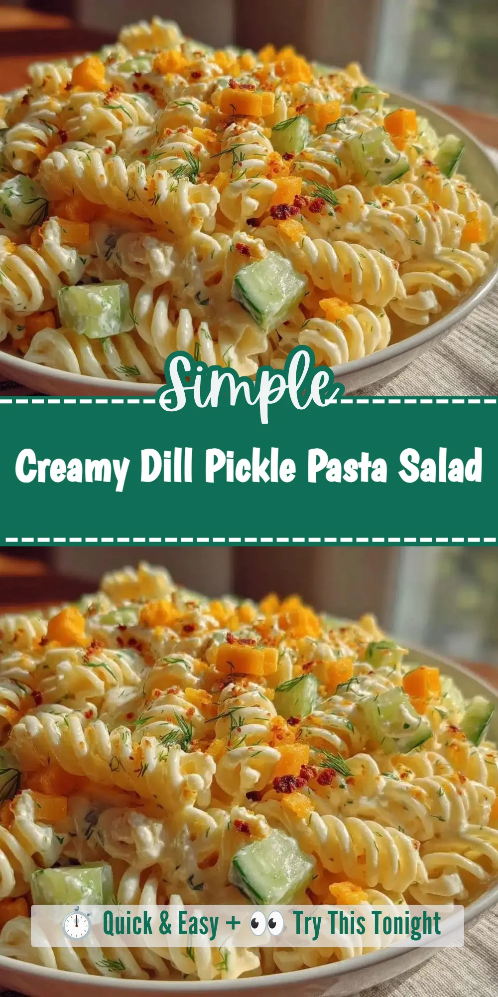 Creamy Dill Pickle Pasta Salad