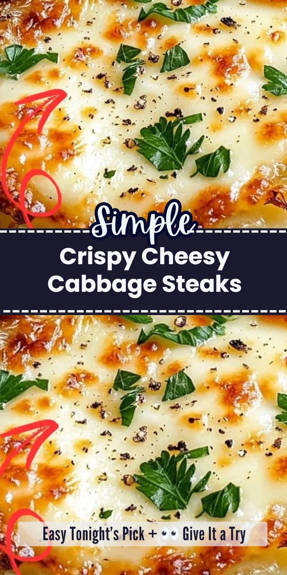 Crispy Cheesy Cabbage Steaks