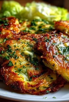 Crispy smashed cabbage steaks topped with garlic butter on a plate