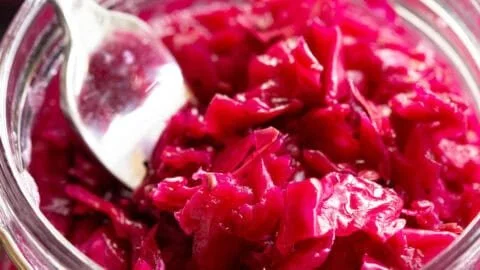 Easy Red Cabbage Sauerkraut (Fermented Cabbage)