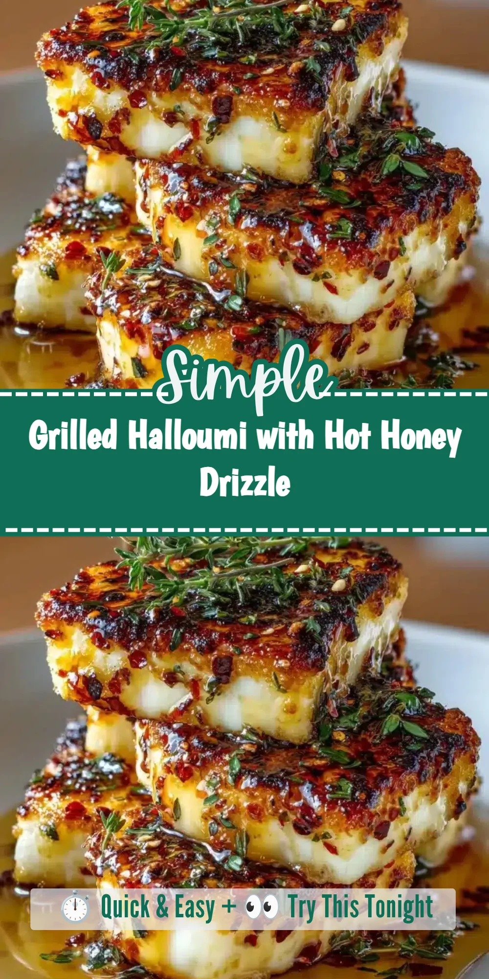 Grilled Halloumi with Hot Honey Drizzle