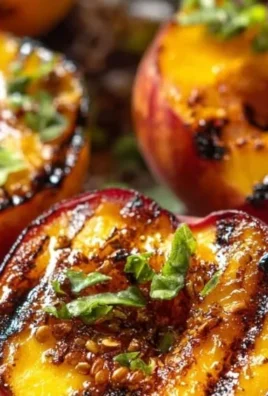 Grilled peaches on the grill, caramelized and ready to enjoy