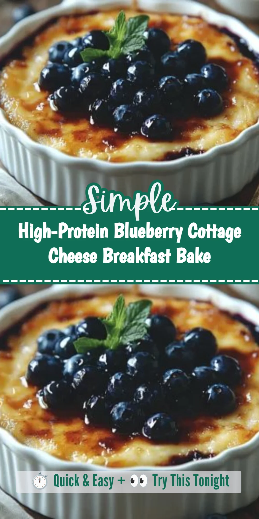 High-Protein Blueberry Cottage Cheese Breakfast Bake
