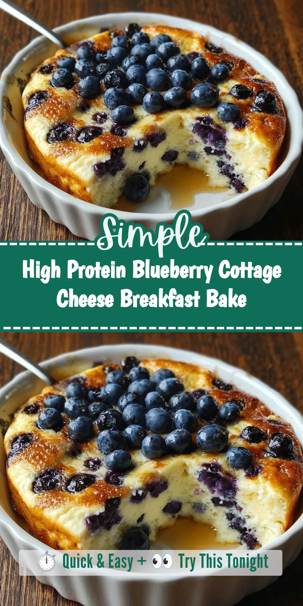 High Protein Blueberry Cottage Cheese Breakfast Bake