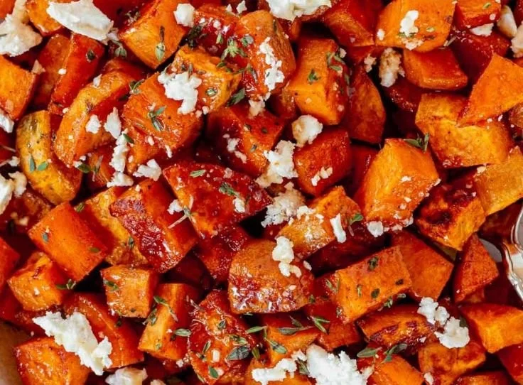 Delicious honey roasted sweet potatoes cooked to perfection