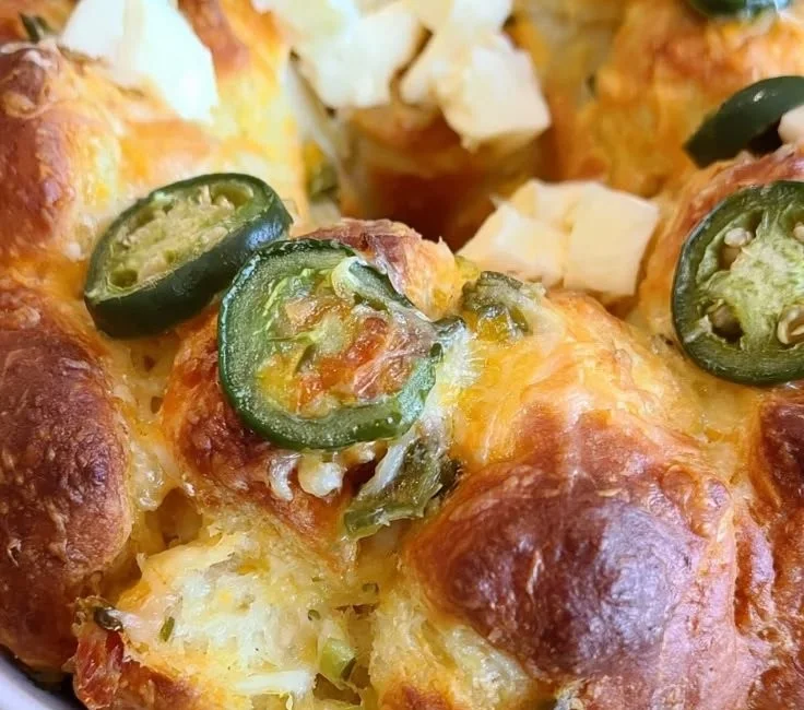 Jalapeno popper monkey bread baked and ready to serve