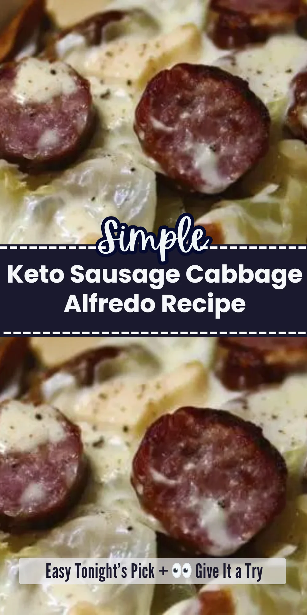 Keto Sausage Cabbage Alfredo Recipe