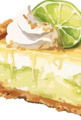 Delicious slice of homemade Key Lime Pie topped with whipped cream and lime zest.