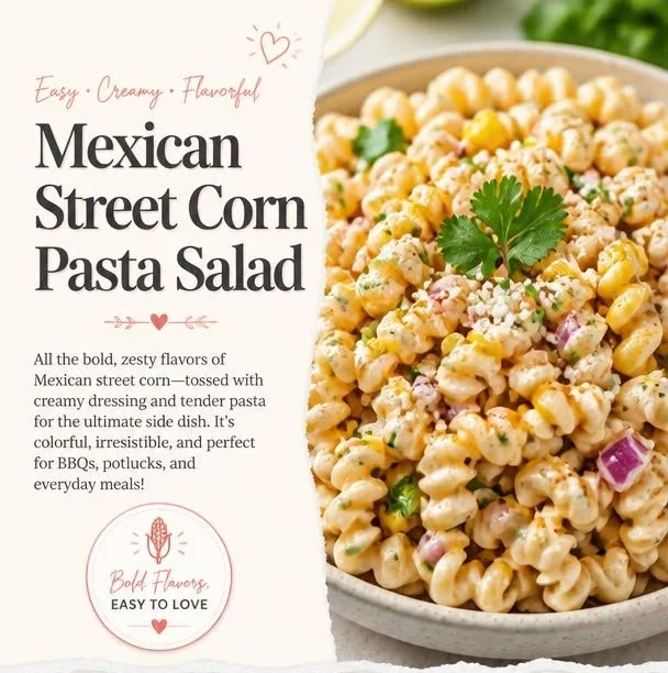 Delicious Mexican Street Corn Pasta Salad with fresh ingredients