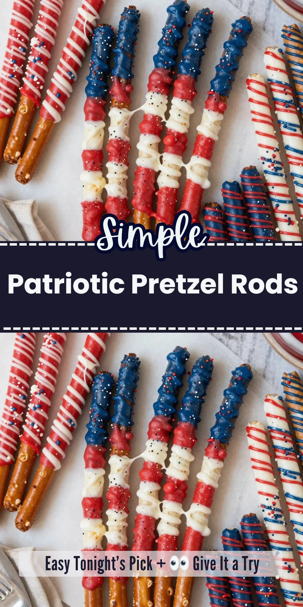 Patriotic Pretzel Rods