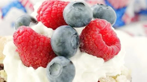 Red White and Blue Berry Cake