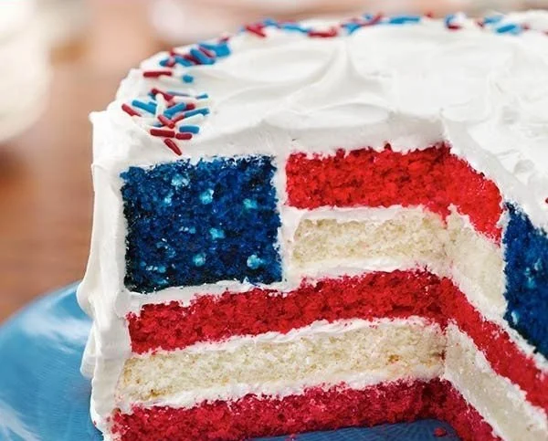 Red, White and Blue Layer Cake