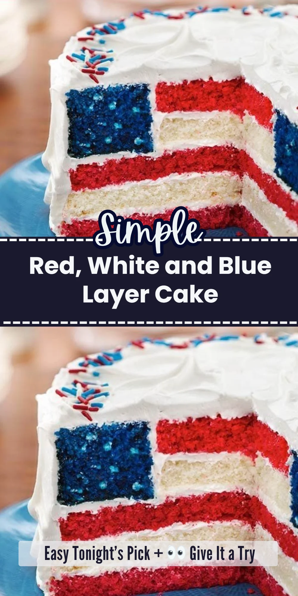 Red, White and Blue Layer Cake