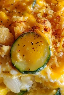 Southern zucchini and squash casserole baked with cheese and breadcrumbs.